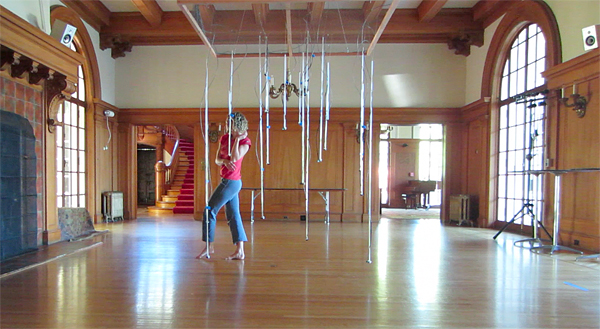 flora wiegmann rehearsing body envelope at Villa Montalvo